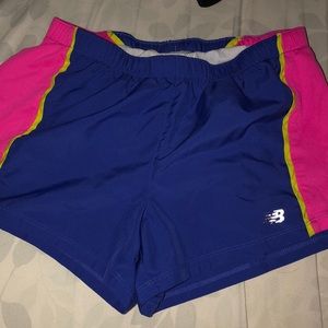 Colorful New Balance athletic shorts